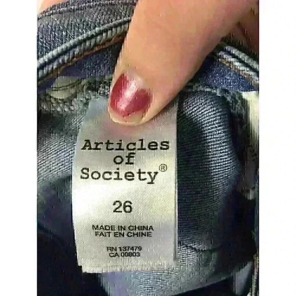 Articles of Society Jeans Size 26 Womens Medium Wash Blue Denim Skinny Jeans - Picture 6 of 8